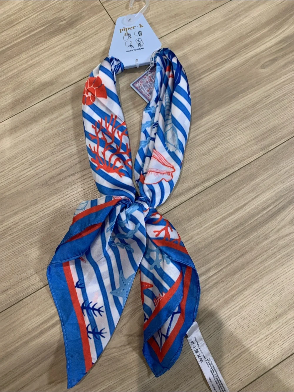 piper.k Blue & Red Nautical Stripe Scarf